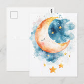 Celestial Dreams Watercolor Postkarte (Vorne/Hinten)