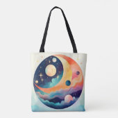 Celestial Dreamscape - Abstrakter Mond & Planeten Tasche (Rückseite)