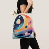 Celestial Dreamscape - Abstrakter Mond & Planeten Tasche (Von Nahem)