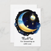 Celestial Dreamscape Boy Babydusche Dankeskarte (Vorne/Hinten)