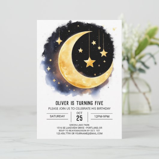 Celestial Dreamscape Geburtstag Einladung (Stehend Vorderseite)