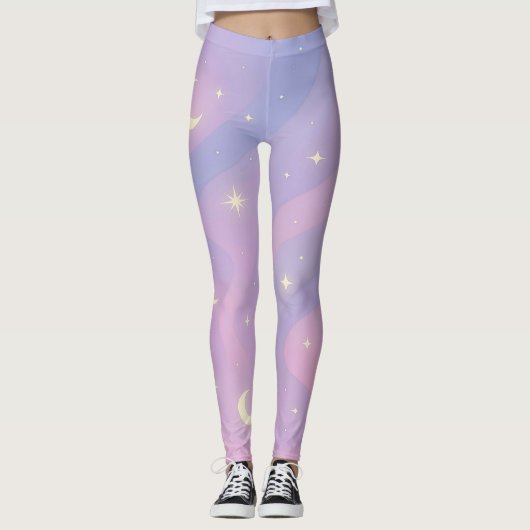 Celestial Dreamscape – Soft Pastel Galaxy Leggings (Vorderseite)