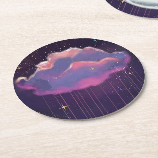 Celestial Dreamy Cloud Runder Pappuntersetzer (Angewinkelt)