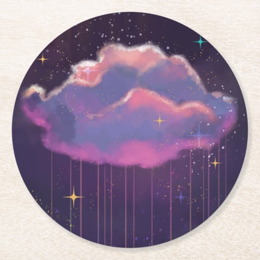 Celestial Dreamy Cloud Runder Pappuntersetzer (Vorderseite)