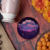 Celestial Dreamy Cloud Runder Pappuntersetzer