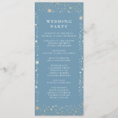 Celestial Dusty Blue and Gold Wedding Programs Programm (Rückseite)