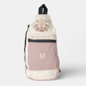 Celestial Dusty Pink Moth Mushrooms Monogram Name Crossbody Bag (Vorderseite)
