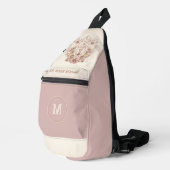 Celestial Dusty Pink Moth Mushrooms Monogram Name Crossbody Bag (Rechte Ecke)