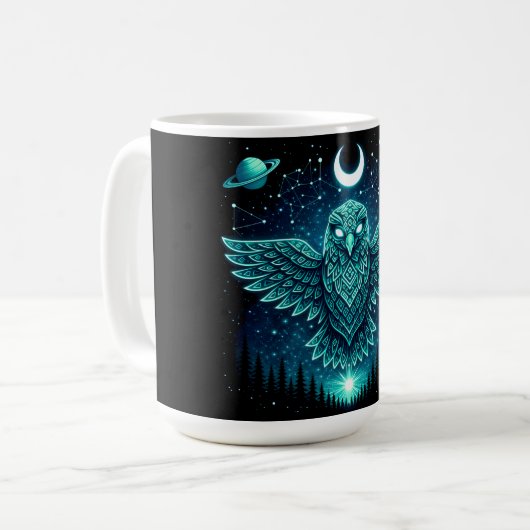 Celestial Eagle – Stellar Freedom Wildlife Galaxy  Kaffeetasse (Vorderseite Links)