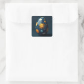 Celestial Easter Egg Quadratischer Aufkleber (Tasche)
