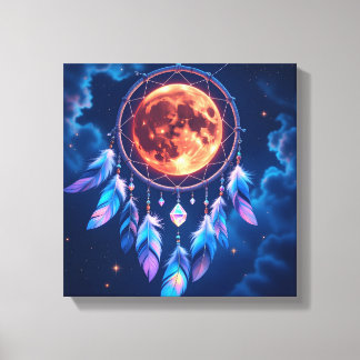 Celestial Eclipse Dreamcatcher Leinwanddruck