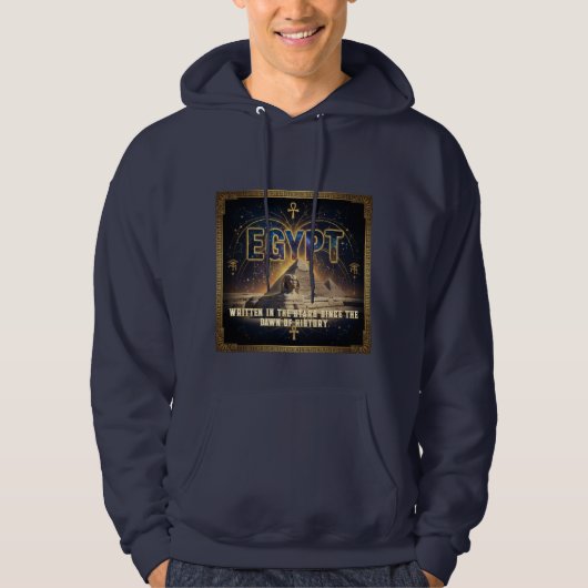 Celestial Egypt Sphinx Pyramids Galaxy Poster Hoodie (Vorderseite)