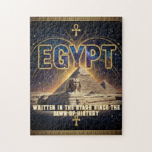 Celestial Egypt Sphinx Pyramids Galaxy Poster Puzzle (Vertikal)