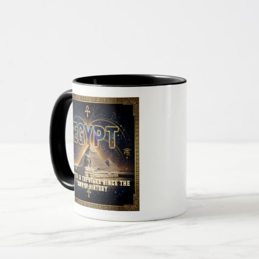 Celestial Egypt Sphinx Pyramids Galaxy Poster Tasse (Vorderseite Links)
