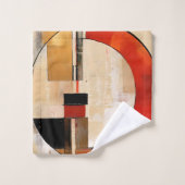 Celestial Elegance: Abstrakte Erkundung in Beige Badhandtuch Set (Waschlappen)