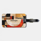 Celestial Elegance: Abstrakte Erkundung in Beige Gepäckanhänger (Rückseite horizontal)