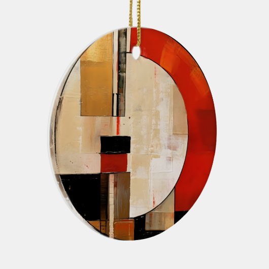 Celestial Elegance: Abstrakte Erkundung in Beige Keramik Ornament (Rechts)