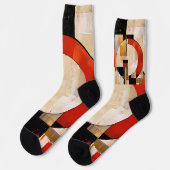 Celestial Elegance: Abstrakte Erkundung in Beige Socken (Linkes Detail)