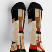 Celestial Elegance: Abstrakte Erkundung in Beige Socken (Oben)