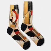 Celestial Elegance: Abstrakte Erkundung in Beige Socken (Rechts)