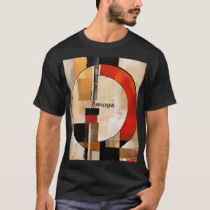 Celestial Elegance: Abstrakte Erkundung in Beige T-Shirt
