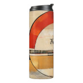 Celestial Elegance: Abstrakte Erkundung in Beige Thermosbecher (Nach links gedreht)