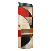 Celestial Elegance: Abstrakte Erkundung in Beige Thermosbecher (Nach rechts gedreht)