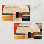 Celestial Elegance: Abstrakte Erkundung in Beige Visitenkarte (Vorne/Hinten)