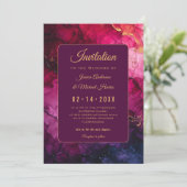 Celestial Elegance: Die Marmorsinfonie Einladung (Stehend Vorderseite)