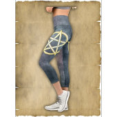 Celestial Elegance: Perle Pentagram Capri Leggings