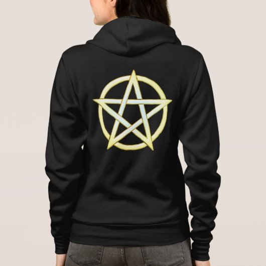Celestial Elegance: Perle Pentagram Hoodie (Rückseite)