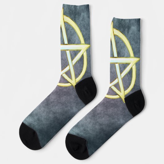 Celestial Elegance: Perle Pentagram Socken (Linkes Detail)