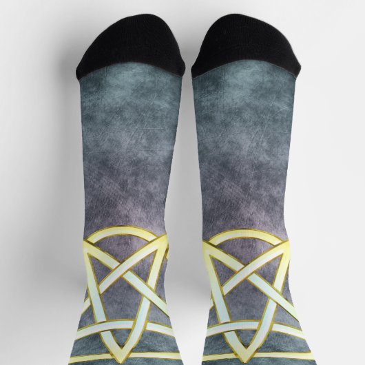 Celestial Elegance: Perle Pentagram Socken (Oben)