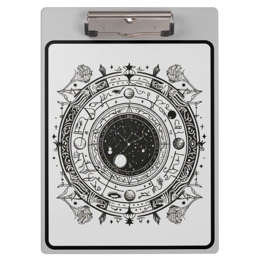 Celestial Elegance: Zodiac & Constellation Designs Klemmbrett (Vorderseite)