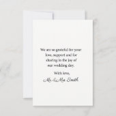 Celestial Elegant Black & Gold Wedding Vielen Dank Dankeskarte (Rückseite)