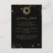 Celestial Elegant Black Wedding Begleitkarte (Vorderseite)