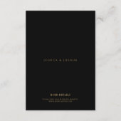 Celestial Elegant Black Wedding Begleitkarte (Rückseite)