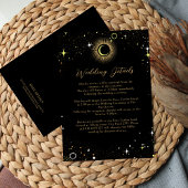 Celestial Elegant Black Wedding Begleitkarte