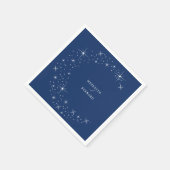 Celestial Elegant Moon Navy Blue Wedding Napkin Serviette (Ecke)