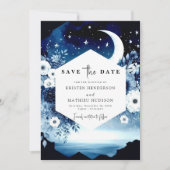 Celestial Elegant Moonlit Wedding Save The Date (Vorderseite)