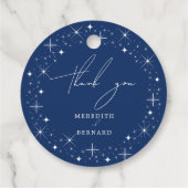 Celestial Elegant Navy Blue Wedding Vielen Dank Geschenkanhänger (Rückseite)