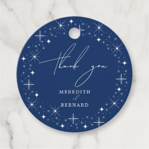 Celestial Elegant Navy Blue Wedding Vielen Dank Geschenkanhänger
