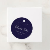 Celestial Elegant Script Midnight Blue Wedding Geschenkanhänger (Beispiel)