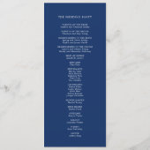 Celestial Elegant Stars Navy Blue Wedding Flat Programm (Rückseite)