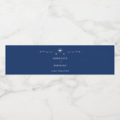 Celestial Elegant Stars Navy Blue Wedding Wasserflaschenetikett (Einzelnes Label)