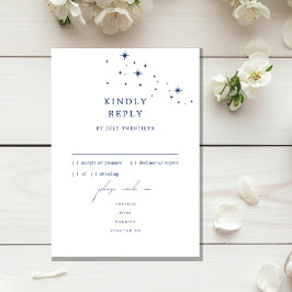 Celestial Elegant Wedding Menu RSVP Response Card