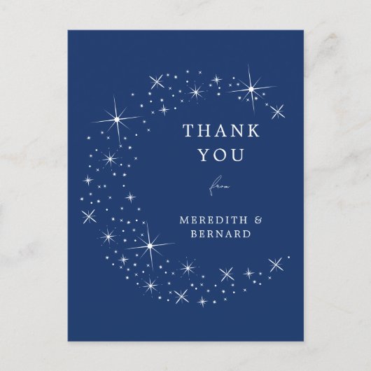 Celestial Elegant Wedding Moon Thank You Postcard Postkarte (Vorderseite)