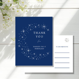 Celestial Elegant Wedding Moon Thank You Postcard Postkarte