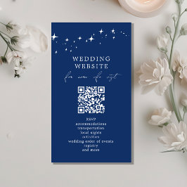 Celestial Elegant Wedding QR Code Website Details Begleitkarte
