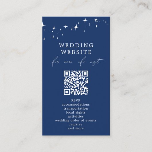 Celestial Elegant Wedding QR Code Website Details Begleitkarte (Vorderseite)